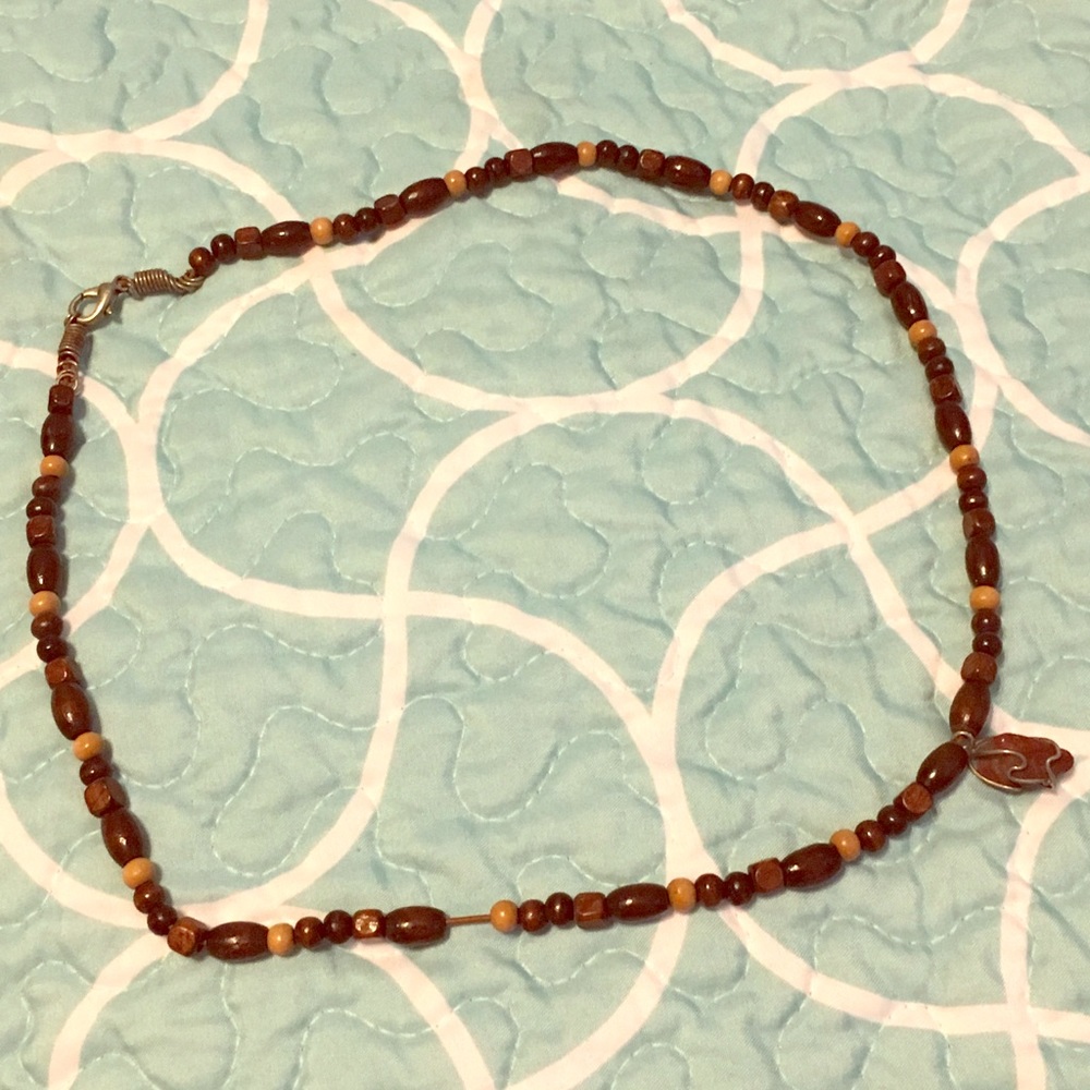 Wooden bead necklace